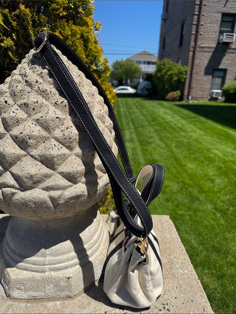 Canvas Mini Tote with Removable Mini Bag - Cream & Black Boatkin Bag NWOT’s - Picture 6 of 16